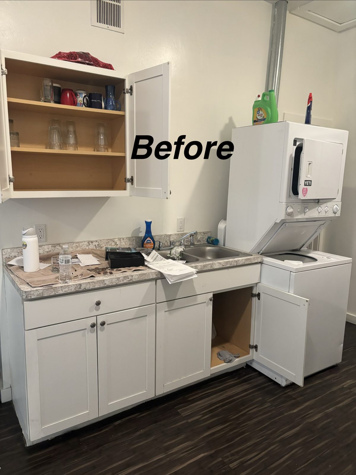 Kitchen and laundry cleanout before