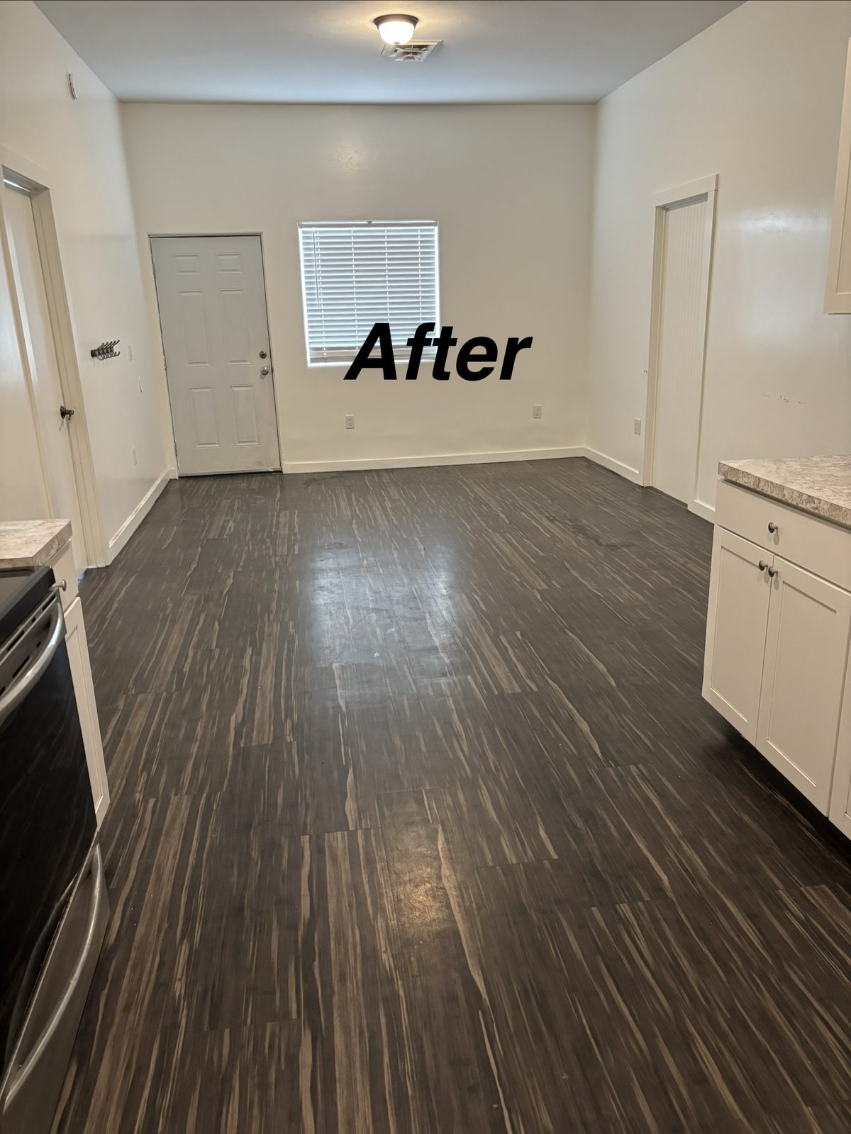 Cleared and swept room after cleanout